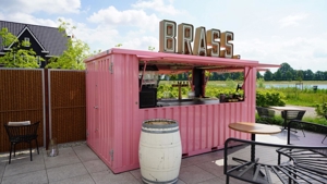 Weisser Mobiler Barcontainer Mit Vordach Perfekt für Verkauf Bild 11