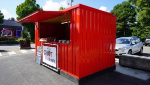 Weisser Mobiler Barcontainer Mit Vordach Perfekt für Verkauf Bild 5