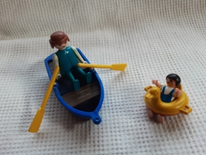 Boot,Schwimmring+ 2 Figuren *Playmobil *baden See Ferien Ruderboot*RAR, selten Bild 1