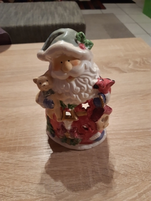 Nikolaus mit Teelichthalter Höhe 19 cm