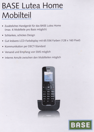 BASE Lutea Home (Huawei F85) Mobilteil DECT mit Ladeschale Bild 2
