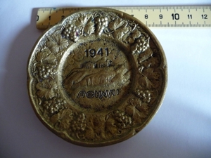 Messing Teller (klein) von 1941 Bild 3