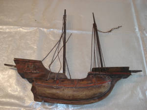 Antikes Holz Segelschiff restaurierungsbedürftig länge 50 Bild 2