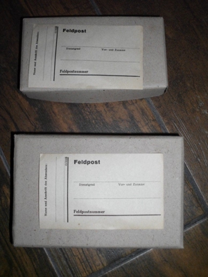 2 Stück originaler kleiner Karton für Feldpost WK2 für Sammler . Bild 1