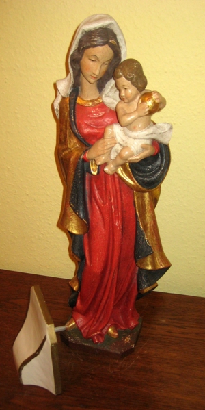 Holzfigur "Madonna mit Kind" Bild 3