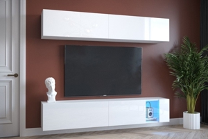 Möbel Wohnzimmer Wohnwand Anbauwand Schrankwand Wohnschrank Mediawand Sally E4