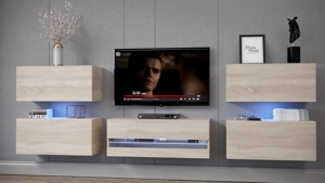 Möbel Wohnzimmer Wohnwand Anbauwand Schrankwand Wohnschrank Mediawand Dolly E3