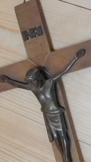 Antikes Kruzifix schlicht Holz 29,5 cm hoch Bild 3