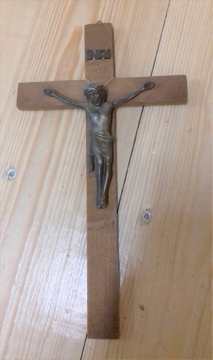Antikes Kruzifix schlicht Holz 29,5 cm hoch Bild 2