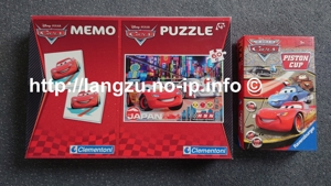 1x Set Cars Memo+Puzzle + Cars Piston Cup Spiel