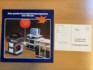 Sammlerstück: Fernsehtisch-Katalog von Hirsch 1975, unbeschädigt