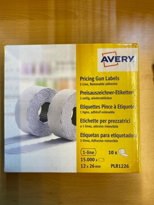 Preis-Etiketten 26 x 12 mm, weiß, 15.000 Etiketten / 10 Rollen