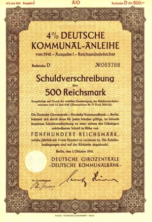10 Historische Wertpapiere Dt. Reich Anleihen 1908-1942 Bild 5