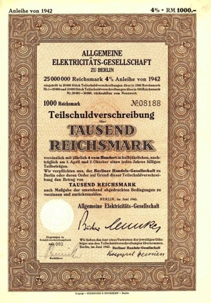 10 Historische Wertpapiere Dt. Reich Anleihen 1908-1942 Bild 2