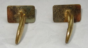 SP1 Manschettenknopf alt ein Paar Manschettenknöpfe Metall goldfarben sehr gut Herrenhemd Knopf Bild 3
