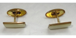 SP1 Manschettenknopf alt ein Paar Manschettenknöpfe Metall goldfarben sehr gut Herrenhemd Knopf Bild 5