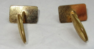 SP1 Manschettenknopf alt ein Paar Manschettenknöpfe Metall goldfarben sehr gut Herrenhemd Knopf Bild 2