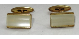 SP1 Manschettenknopf alt ein Paar Manschettenknöpfe Metall goldfarben sehr gut Herrenhemd Knopf Bild 1