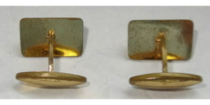 SP1 Manschettenknopf alt ein Paar Manschettenknöpfe Metall goldfarben sehr gut Herrenhemd Knopf Bild 4