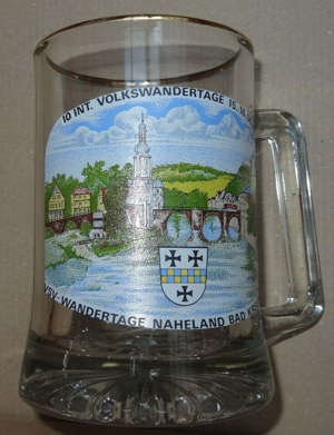 H Bierseidel Sammelglas 1991 10. Int. Volkswandertage VSV Naheland Bad Kreuznach Andenkenglas Bild 5