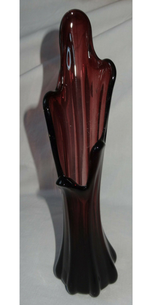 DP Vase Blumenvase brombeerfarben Rosenvase Glasvase  7 H 27,5 wenig benutzt gut erhalten Dekoration