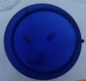 DP Montana Kerzenhalter Teelichthalter Glas blau Metall  9 H8,3 kaum benutzt einwandfrei Dekoration Bild 2