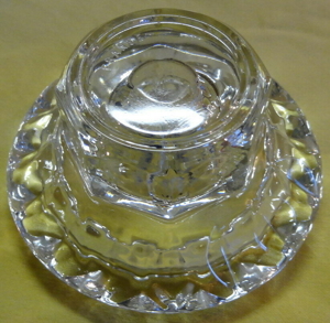 D Kerzenhalter Glas klar Teelichthalter   9 H4,5 Kerze  2 kaum benutzt gut erhalten Dekoration Kerze Bild 4