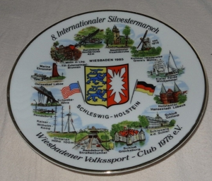 C Wandteller Sammelteller 85 8. Internationaler Silvestermarsch Wiesbadener Volkssport-Club Sammeln