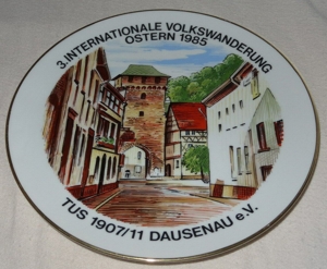 C Wandteller Sammelteller 85 3 Internationale Volkswanderung TUS1907 11 Dausenau Porzellan Andenken