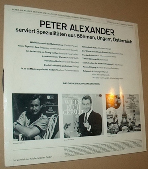 B LP Peter Alexander serviert Spezialitäten aus Böhmen Ariola-Eurodisc 76425 IU Schallplatte Album Bild 2