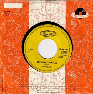 R SINGLE DONOVAN SUNSHINE SUPERMAN The Trip EPIC 5-10045 1966 ohne Hülle Schallplatte Vinyl
