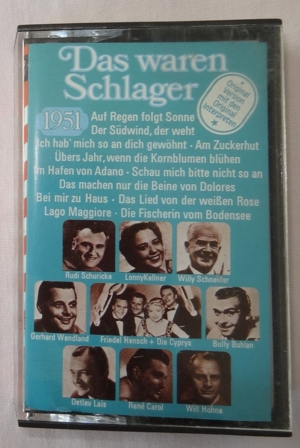 MC Das waren Schlager 1951 Karusell 3157168 Originalversionen Originalinterpreten Musikkassette Schl Bild 1
