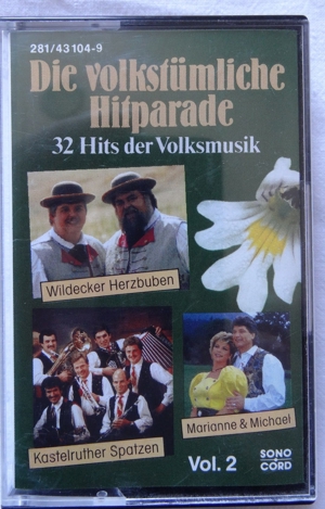 MC Die volkstümliche Hitparade 32 Hits der Volksmusik Vol.2 Sonocord 281/43104-9 1991 Musikkassette Bild 1