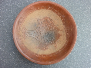 Vase mit Muschelmotiven / Schale mit Fischmotiv Bild 4