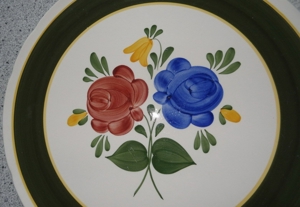 CS Villeroy& Boch Tortenplatte Bauernblume Handmalerei 34,5 cm Kuchenteller Porzellan gebraucht gutr Bild 8