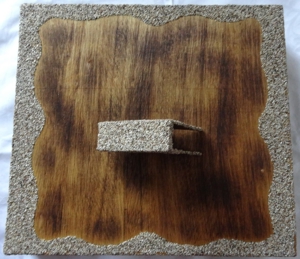 DN Tablett + Serviertenhalter Holz Handarbeit aus Algerien mit Saharasand 41x38x8 unbenutzt Bild 8