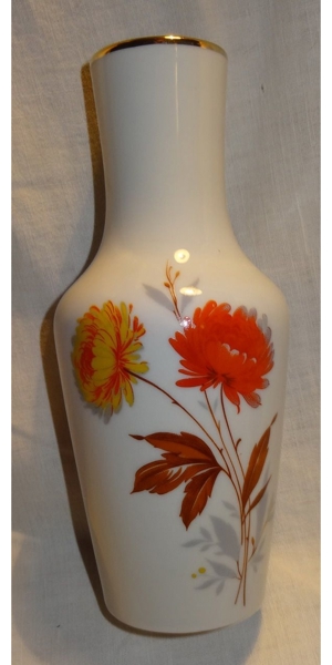 DT PMR Bavaria Jäger & Co Blumenvase Asterdekor weiß kaum gebraucht h19,5 Vase sehr gut erhalten