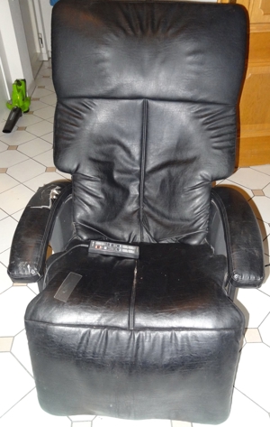 J Family Co. Ltd Massagesessel Fernsehsessel schwarz echtes Leder volle Funktio Bild 2