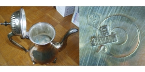 J FRIONNET FRANCOIS Kaffee-+Tee Set mit Tablett 5teilig E.P.Nickel-Silber sehr Bild 4