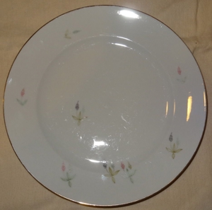 CK R KPM Krister Germany alter Teller Flach Porzellan weiß Blumendekor Goldrand Speiseteller Service