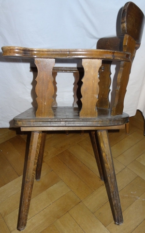 D Stuhl alter Lehnstuhl Vollholz zum neu Lackieren Armlehnstuhl Stuhl ansonsten einwandfrei erhalte Bild 4