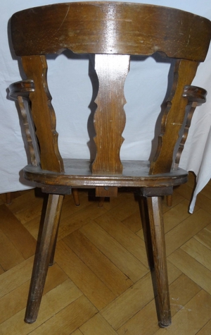 D Stuhl alter Lehnstuhl Vollholz zum neu Lackieren Armlehnstuhl Stuhl ansonsten einwandfrei erhalte Bild 5