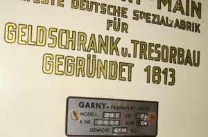 W GARNY Panzerschrank Geldschrank Tresor Modell 202 Größe 22 Jahr 1964 4500kg Bild 3