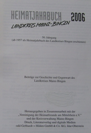 T Heimatjahrbuch Landkreis Mainz-Bingen 2006 Jahrgang 50 Buch wenig gelesen gut erhalten Jahrbuch Bild 2