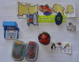 Ü-Ei 1349 2003 Verschiedene Spielzeuge 4+2Teil Gameshow Magnet Race Rundenrecord Ferrero einwandfrei