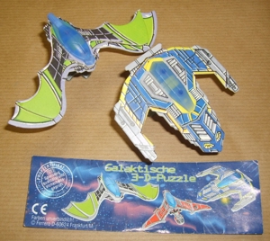 Ü-Ei 1337 2002 Galaktische 3-D Puzzle Blu Star 610780 Green Bat 786+BPZ 783 Ferrero Kinder Puzzle