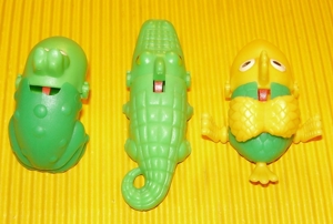 Ü-Ei 809 2002 Tier Clips 3 Figuren Krokodil Frosch Vogel gebraucht gut erhalten Ferrero Kinder Figur Bild 2