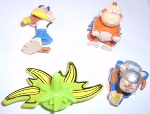 Ü-Ei 239 2006 Schim Banzai Zoff im Affenstall 3 Figuren 1 Bananenkreisel gut erhalten Ferrero Figur Bild 3