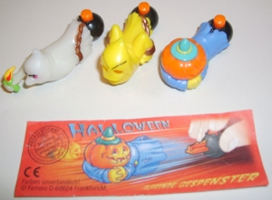 Ü-Ei 325 2001 Flizende Gespenster 3 Figuren Buuh Halloween Hui +BPZ gut erhalten Ferrero Figur