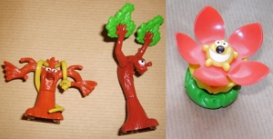 Ü-Ei 286 2004 Im Zauberwald 3Figuren Schlangenbaum Donnerbaum Blume der Weisheit Ferrero Figur